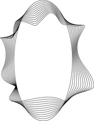 Oval frame liquid made of line with blend use for badges, tag, label