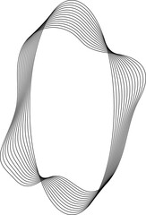 Oval frame liquid made of line with blend use for badges, tag, label