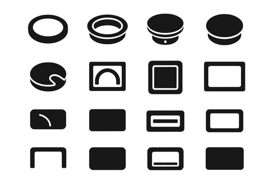 Vector pad icon cap ridge arc desk slab support contour cavity grommet