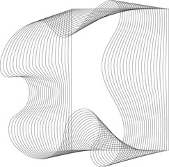 Rectangle blend line with fluid shape. Futuristic technology concept