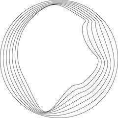 Circle white liquid with overlay. Modern graphic element