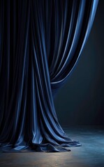 Elegant Draped Fabric in Dim Lighting