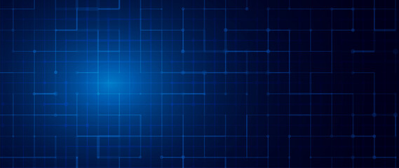 Blue Grid for Virtual Technology Futuristic User Interface HUD. Dark Blueprint Grid. Sci-Fi Squares Mosaic Digital Tech VR Backdrop. Vector Background. © ec0de
