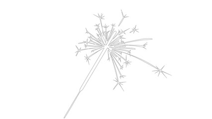 minimalist line art of firework