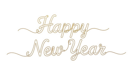 Golden calligraphic text Happy New Year