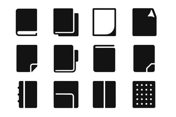 Pocket vector stationery spine edge icon laminated set soft jacket cover cardboard