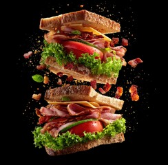 Delicious Sandwich with Fresh Ingredients