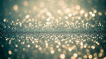 Closeup of sparkling golden and blue bokeh lights on dark background sparkle glow