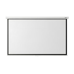 A blank projection screen for presentations and media display