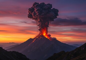 Fiery Sunset Eruption