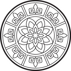 Fototapeta premium Easy And Bold Line Mandala Coloring Page