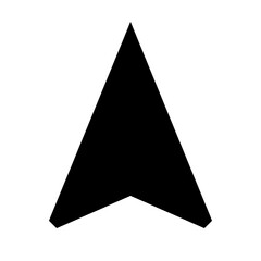 Fototapeta premium Directional Arrow Icon: A bold, black arrow points the way forward, symbolizing direction, navigation, and progress on a clean, simple background.