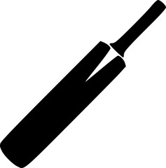 Minimal Cricket Silhouette Logo in Black on White Vector Style