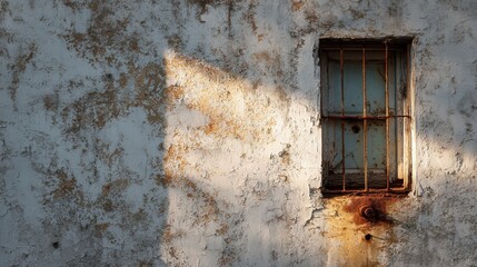 Old Rusted Window Grate Textured Wall