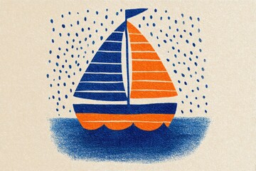 Illustrated image of a boat sailing on the water.