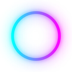 Vibrant Neon Circle Ring Gradient Glow Element Overlay Graphic Design.