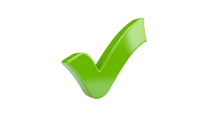 High quality green check mark ISOLATED  on white background  [PNG]FILE.