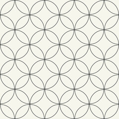 Fototapeta premium Vector seamless pattern. Modern stylish texture. Repeating geometric tiles. Thin linear circular grid. Japanese sashiko design.