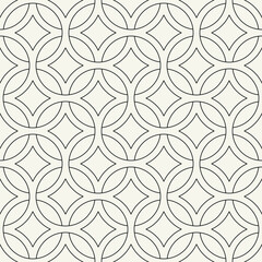 Vector seamless pattern. Interlace repeating design. Stylish weave background. Weaving bold rings.