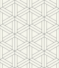 Fototapeta premium Vector seamless pattern. Modern stylish texture. Repeating geometric tiles with linear grid. Thin monochrome trellis. Trendy graphic design. Can be used as a swatch in illustrator.