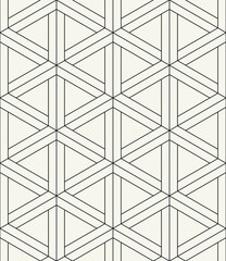 Fototapeta premium Vector seamless pattern. Modern stylish texture. Repeating geometric tiles with linear grid. Thin monochrome trellis. Trendy graphic design. Can be used as a swatch in illustrator.