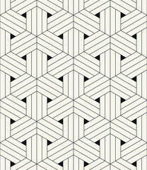 Vector seamless pattern. Modern stylish texture. Repeating geometric tiles with linear grid. Thin monochrome trellis. Trendy graphic design. Can be used as a swatch in illustrator.