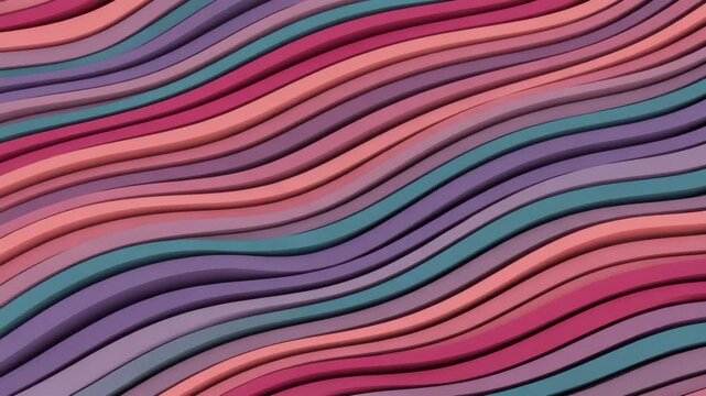 Vibrant wavy lines in shades of pink, purple, and blue create a dynamic abstract pattern