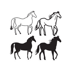 Horse silhouettes vector