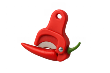 Red pepper corer removing seeds from chili