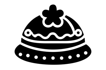 Baby Hat Silhouette Vector Icon Isolated on White Background