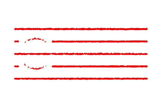 Several horizontal red grunge lines with wave patterns stretch across a stark black field - Powered by Adobe