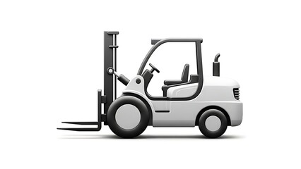 Modern forklift truck in industrial setting for warehouse operations