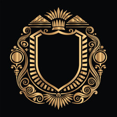 Vector set of gold vintage frames. Elegant element for design in Eastern style, place for text. Floral golden border. Lace illustration for invitations and greeting cards.