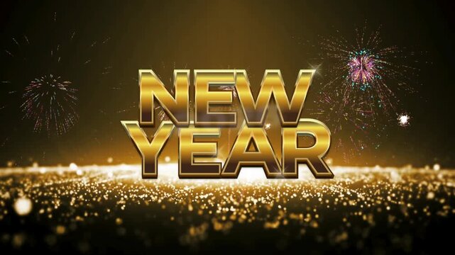 kinetic typography happy new year gold elegant 2026 video 4k