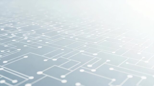 White circuit board pattern on a gray background isolated on white background