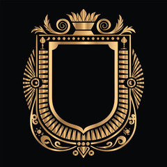 Vector set of gold vintage frames. Elegant element for design in Eastern style, place for text. Floral golden border. Lace illustration for invitations and greeting cards.