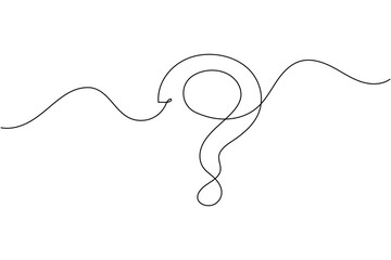 Obraz premium A continuous line drawing of a question mark, symbolizing curiosity and inquiry.