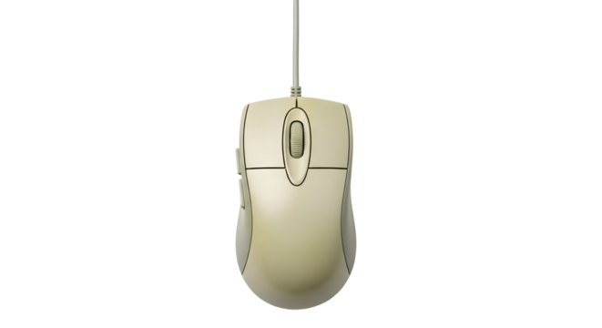 White computer mouse isolated on transparent background - Powered by Adobe
