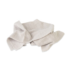 Rustic light borwn fabric isolated over white background