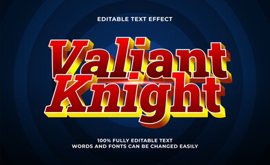 valiant knight editable text effect for game logo, title, and poster
