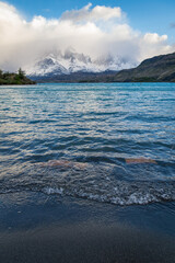 Lake beach in Torres del Paine National Park, Chile