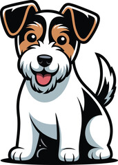 Cute cartoon a illustrator vector Fox Terrier