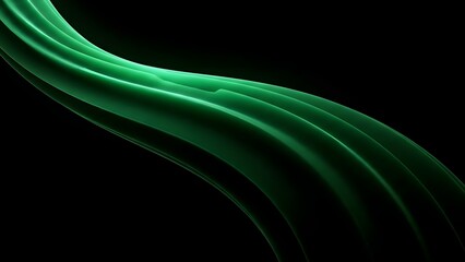 Abstract green flowing lines creating a dynamic and modern visual against a dark background.