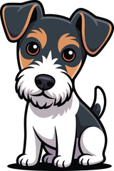 Cute cartoon a illustrator vector Fox Terrier