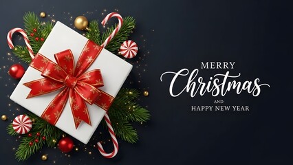 Cute Chubby Santa Claus Swinging with Gift in Festive Flat Vector Christmas Illustration