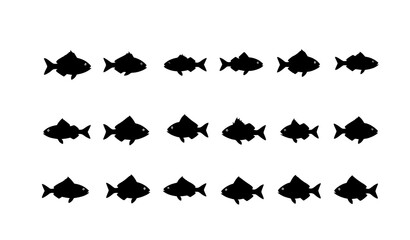Fototapeta premium Fish food icon vector illustration bundle flat cartoon style