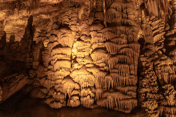 Unrealistic  natural beauty of Sorek stalactites cave in the Judean Mountains near Beit Shemesh in the Israel