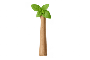 Lowercase letter i with green leaves forming organic typography