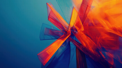 Colorful Abstract Composition with Bright Shapes and Dynamic Lines