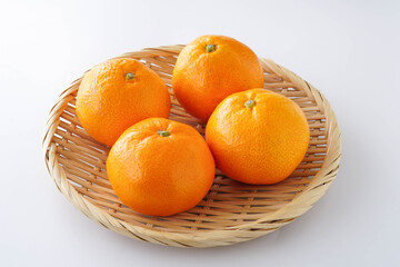 白背景のみかん